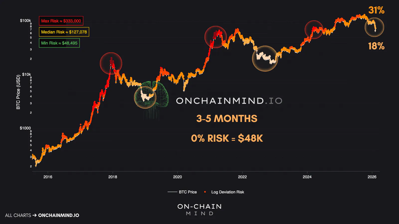 Bitcoin's Logarithmic Risk